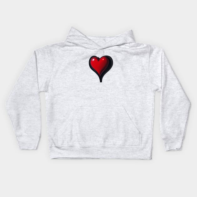 Red heart Kids Hoodie by LATAVIdesign